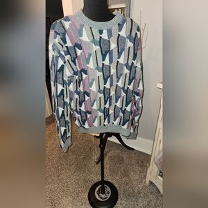 90s Lavane Vintage COOGI STYLE Multicolor Knit Mens Sweater XL.